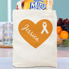 Personalized Heart Ribbon Canvas Tote Bag