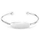 Cubic Zirconia and Sterling Silver Baby ID Cuff Bracelet
