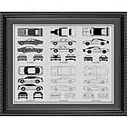 Dodge Automobile Blueprint Collection 20x24 Framed Print