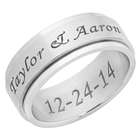 Personalized Brushed Stainless Steel Spinner Ring