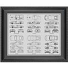 Ferrari Blueprint Collection Framed Print