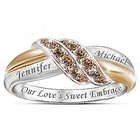 Sweet Embrace Mocha Diamond Ring with 2 Personalized Names