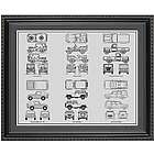 Jeep Blueprint Collection Framed Print