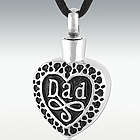 Engravable Dearest Dad Stainless Steel Cremation Jewelry