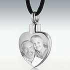 Engravable Photo Heart Stainless Steel Cremation Pendant