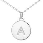 Birthday Diva Initial Silver Disc Necklace