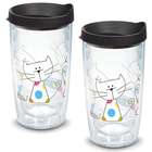2 Polka Dot Cat 16 Oz. Tervis Tumblers with Lids