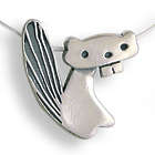 Whimsical Sterling Silver Beaver Necklace