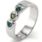 3 Stone Band of Hearts Family Birthstone Ring