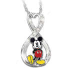 Mickey Mouse Swarovski Crystal Infinity Pendant Necklace