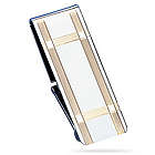Sterling Silver Hinged Striped Border Money Clip