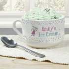Girl's Personalized Ice Cream Bowl with Sprinkles Design