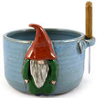 Garden Gnome Stoneware Pottery Dip Bowl