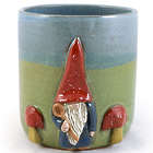 Garden Gnome Stoneware Pottery Utensil Holder