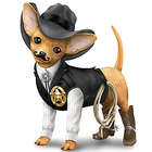 Cowboy Chihuahua in Sheriff Uniform Figurine