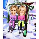 Ski Lift Personalized Caricature Picture Females