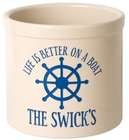 Personalized Life Is Better On A Boat 2 Gallon Stoneware Crock