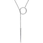 Sterling Silver Open Circle Bar Lariat Necklace