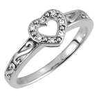 Paisley 7-Diamond Heart Ring in White Gold