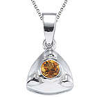 Citrine Solitaire Pendant in Silver