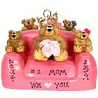 Personalized # 1 Mom Bears on Solid Chair with 1-6 Kids