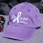 Personalized Embroidered Believe Awareness Purple Hat