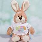 Happy Bunny Stuffed Animal with Personalized Easter Eggs T-Shirt