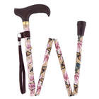 Lily and Butterfly Folding Adjustable Derby Walking Cane