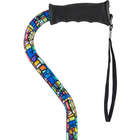 Mosaic Stained Window Offset Walking Cane with Comfort Gel Grip