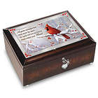 Remembrance Music Box with Cardinal Artwork and Poem
