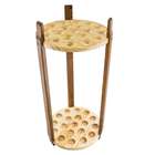 Espresso Stained Ash and Pine Round Cane Stand