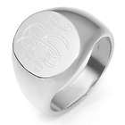 Sterling Silver Oval Signet Ring with Engraved Monogram