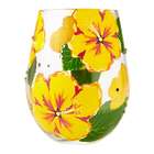Hibiscus Stemless Wine Glass