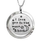 I Love You to the Moon and Back Stainless Steel Floating Locket