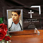 Engraved Memorial Beveled Glass Picture Frame