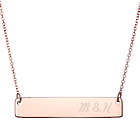 Couple's Personalized Initials Rose Gold Bar Necklace