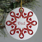 Personalized Red Ribbon Snowflake Ornament