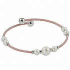 Off the Cuff Pink Rubber Pearl Bangle Bracelet