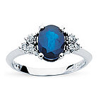 Diamond and Sapphire Ring in 10K White Gold