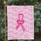 Personalized Breast Cancer Awareness Ribbon and Heart Garden Flag