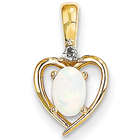 14K Gold Opal Heart Pendant