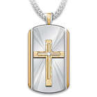 Grandson's Always with You Dog Tag Cross Necklace