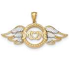 Mom with Angel Wings 14K Gold Two Tone Pendant