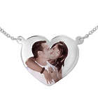 Heart Shaped Color Photo 10k White Gold Necklace