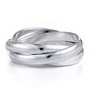 Sterling Silver Triple Roll Russian Wedding Style Ring