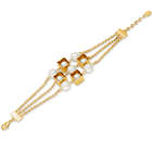 Simulated Pearl and Gold-Tone Chain Bracelet