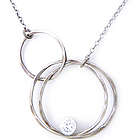 Hammered Silver Eternity Circles Necklace