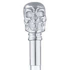 Chrome-Plated Skull Handle Walking Cane with Lucite Shaft