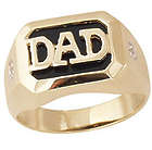 10K Gold Onyx & Diamond Dad Ring