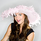 Pink Fluffy Feather Hat